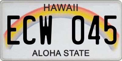 HI license plate ECW045