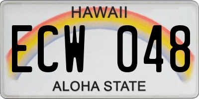 HI license plate ECW048