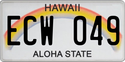 HI license plate ECW049
