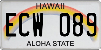 HI license plate ECW089