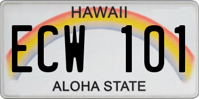 HI license plate ECW101