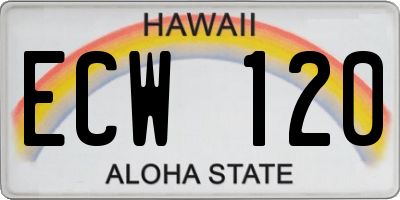 HI license plate ECW120