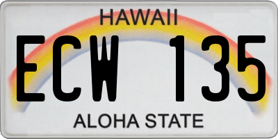 HI license plate ECW135