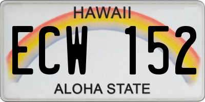 HI license plate ECW152