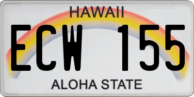 HI license plate ECW155