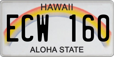 HI license plate ECW160