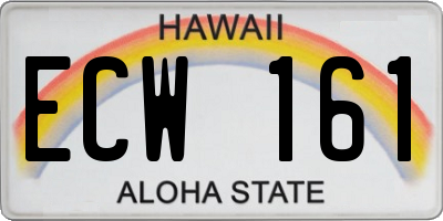 HI license plate ECW161