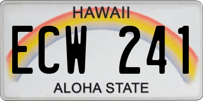 HI license plate ECW241