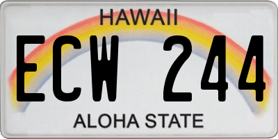 HI license plate ECW244