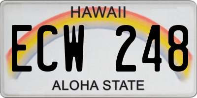 HI license plate ECW248