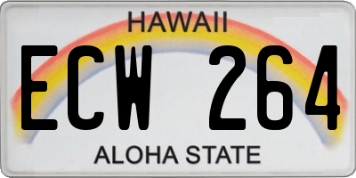 HI license plate ECW264