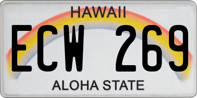 HI license plate ECW269