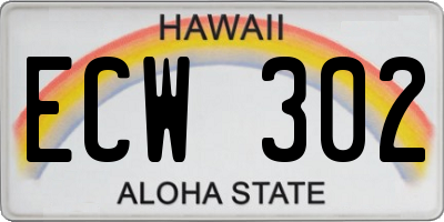HI license plate ECW302
