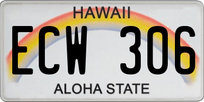 HI license plate ECW306