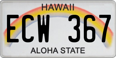HI license plate ECW367