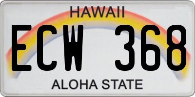 HI license plate ECW368