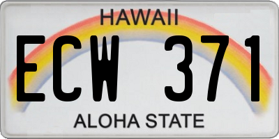 HI license plate ECW371