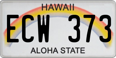HI license plate ECW373