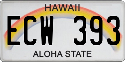 HI license plate ECW393