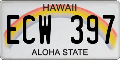 HI license plate ECW397