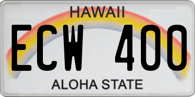 HI license plate ECW400