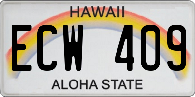 HI license plate ECW409