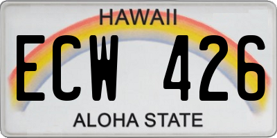 HI license plate ECW426