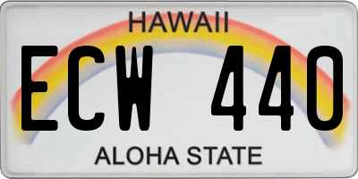 HI license plate ECW440