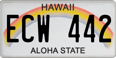 HI license plate ECW442