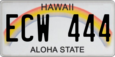 HI license plate ECW444