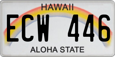 HI license plate ECW446