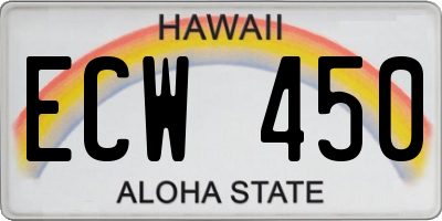 HI license plate ECW450