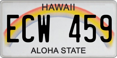 HI license plate ECW459