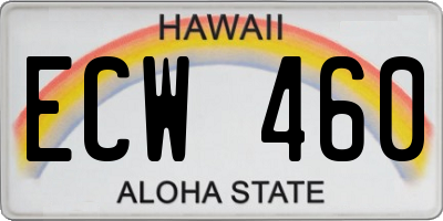 HI license plate ECW460