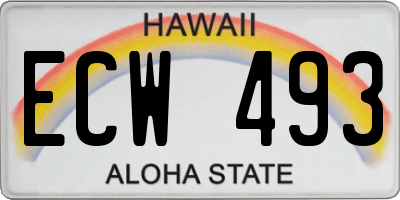 HI license plate ECW493