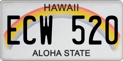 HI license plate ECW520