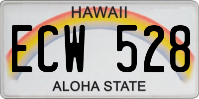 HI license plate ECW528