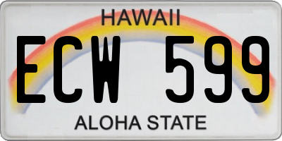 HI license plate ECW599