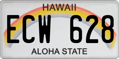 HI license plate ECW628