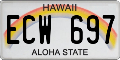 HI license plate ECW697