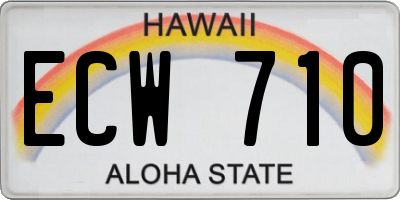 HI license plate ECW710