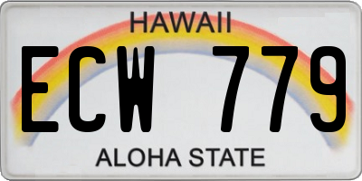 HI license plate ECW779