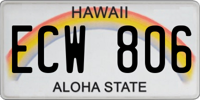 HI license plate ECW806