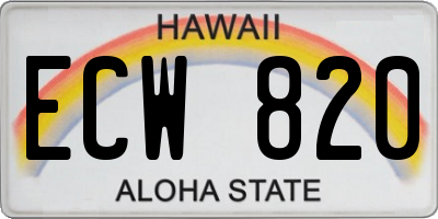 HI license plate ECW820