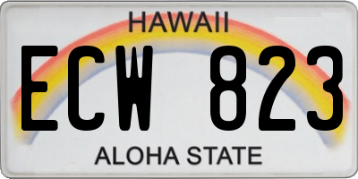 HI license plate ECW823