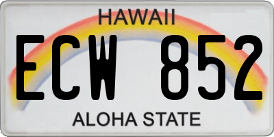 HI license plate ECW852