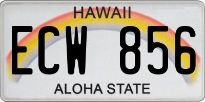 HI license plate ECW856