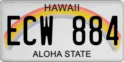 HI license plate ECW884