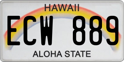 HI license plate ECW889