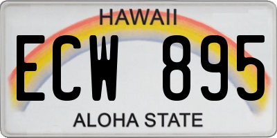HI license plate ECW895